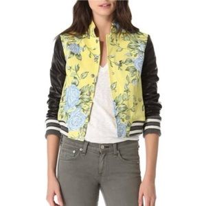 Rag & Bone Cambridge floral-print leather bomber